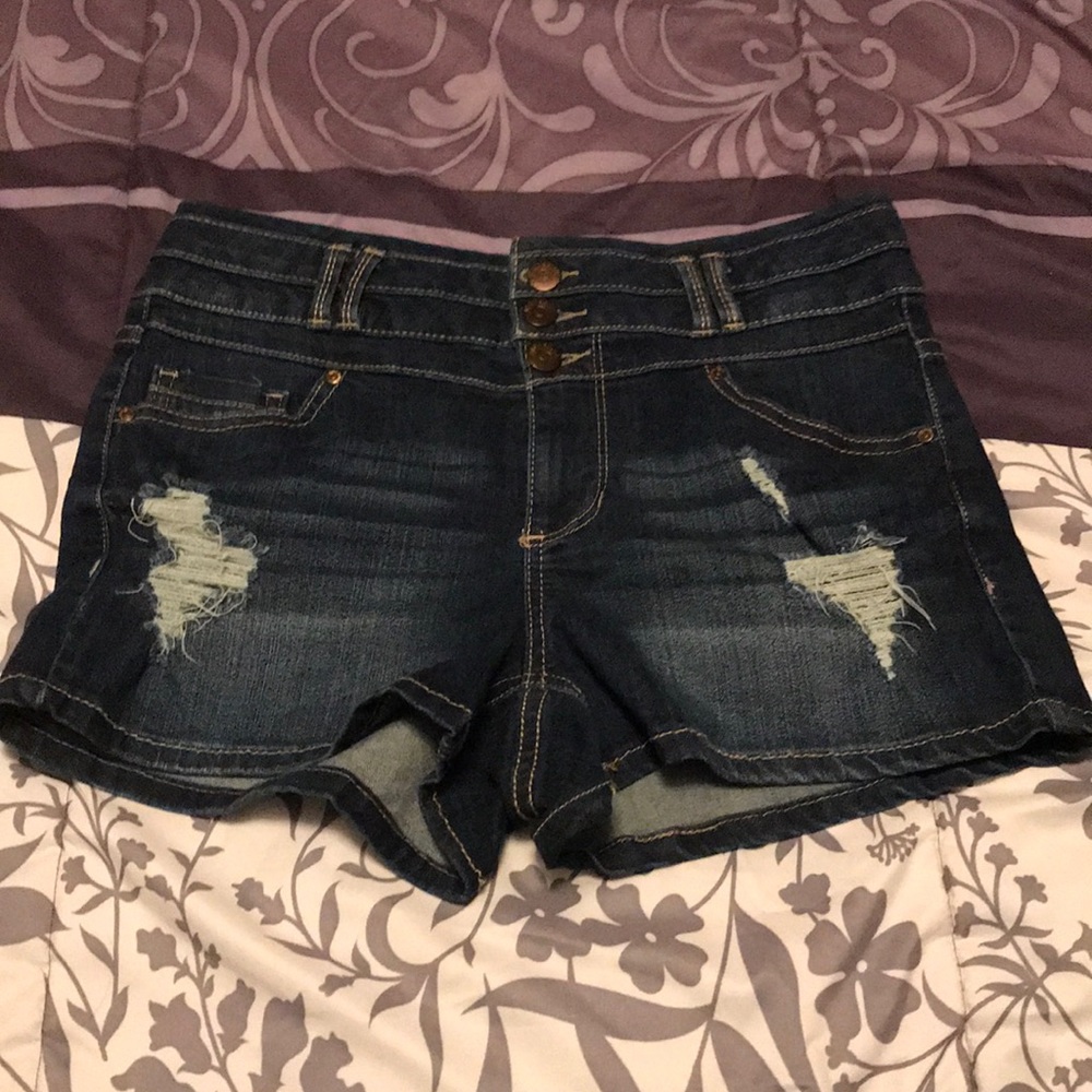 High waisted jean shorts